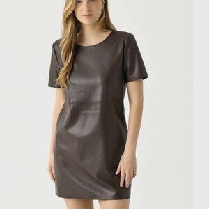 NWT Z Supply Faux Leather Dress-Dark Chocolate